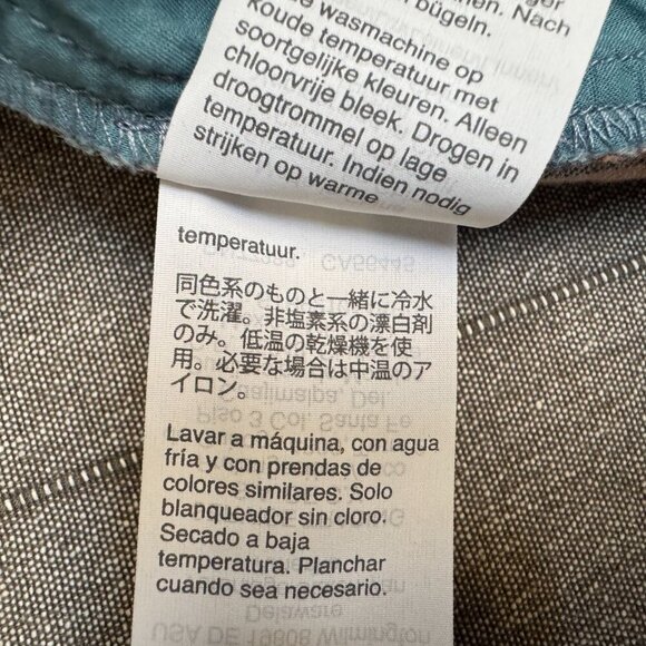 Madewell Side-Button Huston Pull-On Crop Pants in Blue Vintage Rainbow Stripe - Picture 13 of 14